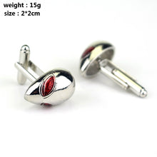 Load image into Gallery viewer, Alien Head Cuff Links, With Red Eye Detail.