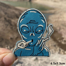 Load image into Gallery viewer, A World Of Alien Embroidered Iron On Patches..