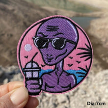 Load image into Gallery viewer, A World Of Alien Embroidered Iron On Patches..