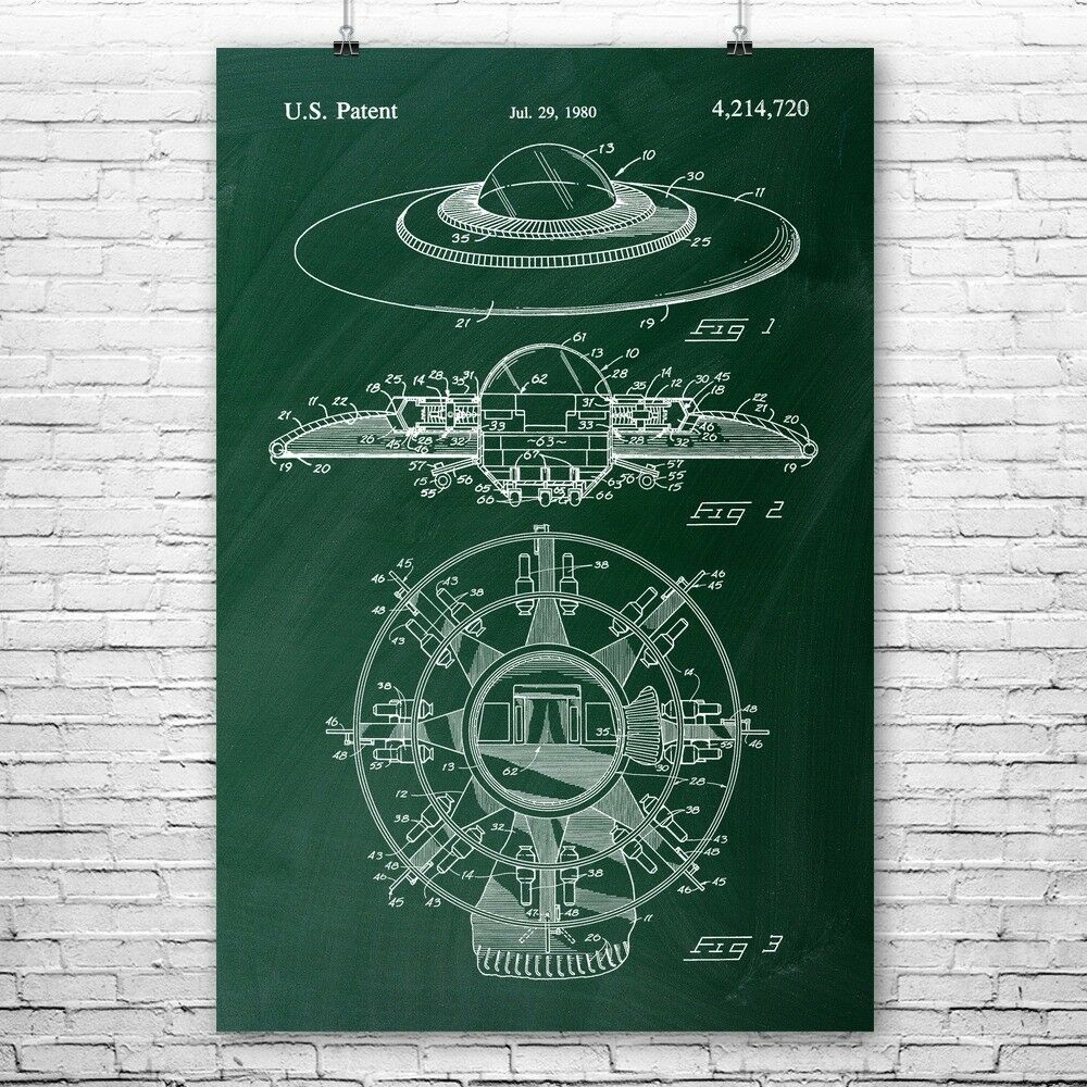 Flying Saucer UFO US Patent Poster