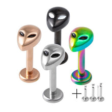 Load image into Gallery viewer, 1PCS Stainless Steel Alien Lip Ring 16G Helix Labret Stud Tragus Cartilage Earrings Unisex Dimple Nail Piercing Body Jewelry
