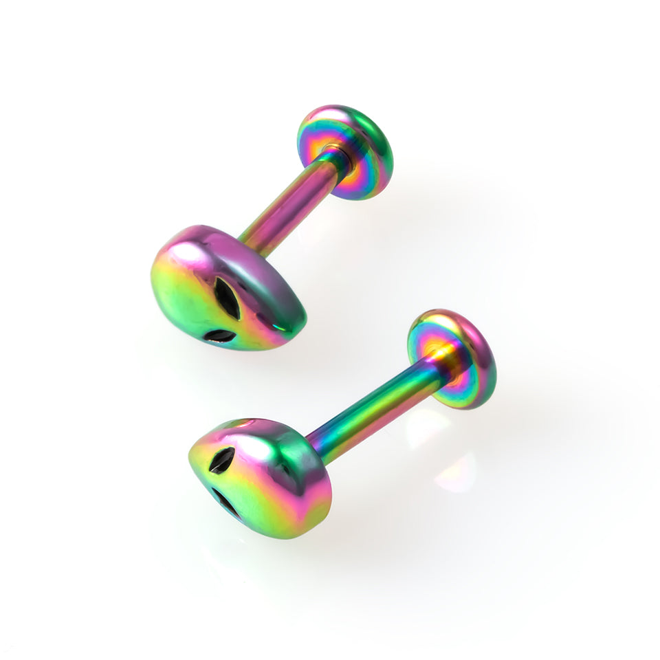 1PCS Stainless Steel Alien Lip Ring 16G Helix Labret Stud Tragus Cartilage Earrings Unisex Dimple Nail Piercing Body Jewelry