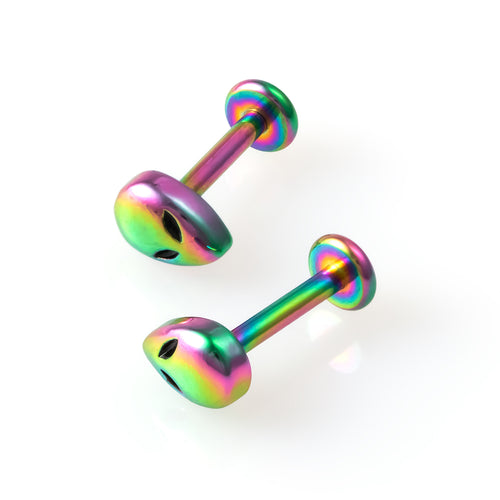 1PCS Stainless Steel Alien Lip Ring 16G Helix Labret Stud Tragus Cartilage Earrings Unisex Dimple Nail Piercing Body Jewelry