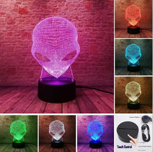 Load image into Gallery viewer, Halloween Decor Alien Scary Head Figure 7 Color Change Night Light for Child Kids Baby Xmas Birthday Holiday Toys Drop Shipping
