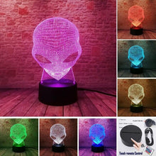 Load image into Gallery viewer, Halloween Decor Alien Scary Head Figure 7 Color Change Night Light for Child Kids Baby Xmas Birthday Holiday Toys Drop Shipping
