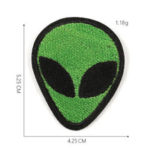 Load image into Gallery viewer, Handmade Embroidered Alien Themed Patches.
