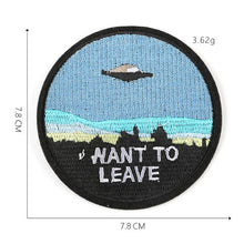 Load image into Gallery viewer, Handmade Embroidered Alien Themed Patches.
