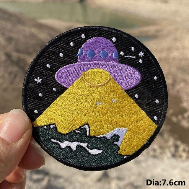 A World Of Alien Embroidered Iron On Patches..