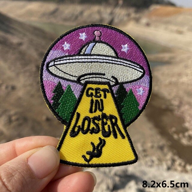 A World Of Alien Embroidered Iron On Patches..