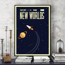 Load image into Gallery viewer, Space Vintage Soviet Artwork Wall Art Canvas
