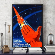 Load image into Gallery viewer, Space Vintage Soviet Artwork Wall Art Canvas
