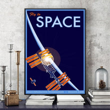 Load image into Gallery viewer, Space Vintage Soviet Artwork Wall Art Canvas
